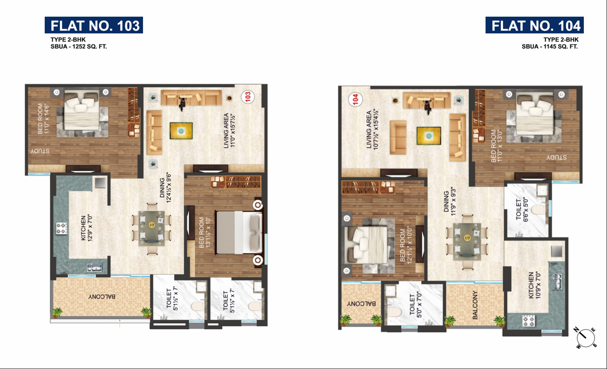 Unit plans 103, 104